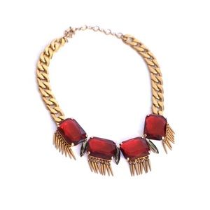 J.Crew Red Crystal Statement Necklace